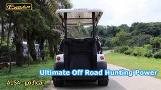 ดูรถเข็น Excar 4 คน Off Road Hunting ElectricMA1S4 พร้อมการสาธิตแบตเตอรี่ลิเธียม